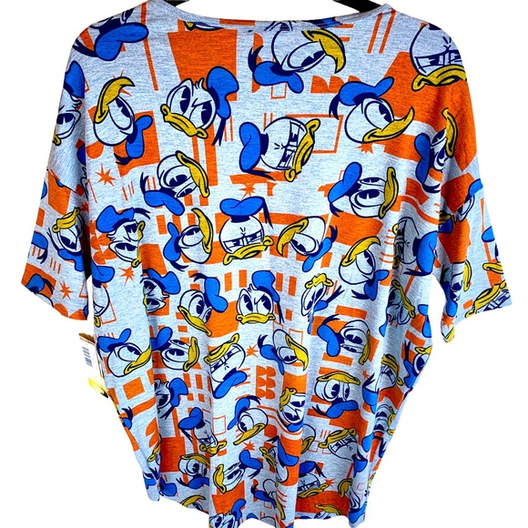 LuLaRoe Disney Collaboration Irma Tunic Top High Low Dolman Donald Duck Faces - Picture 11 of 11